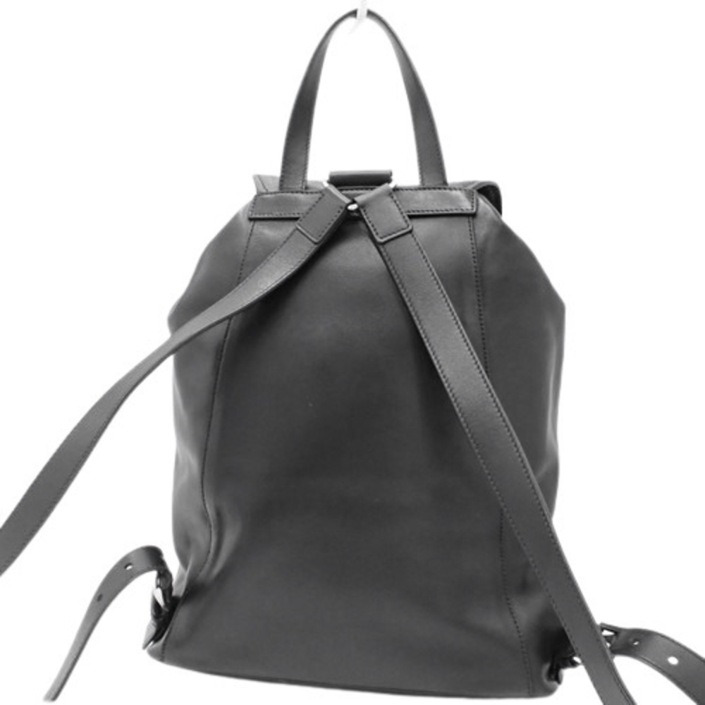 Prada Triangle Logo Rucksack Backpack Leather Bla… - image 2